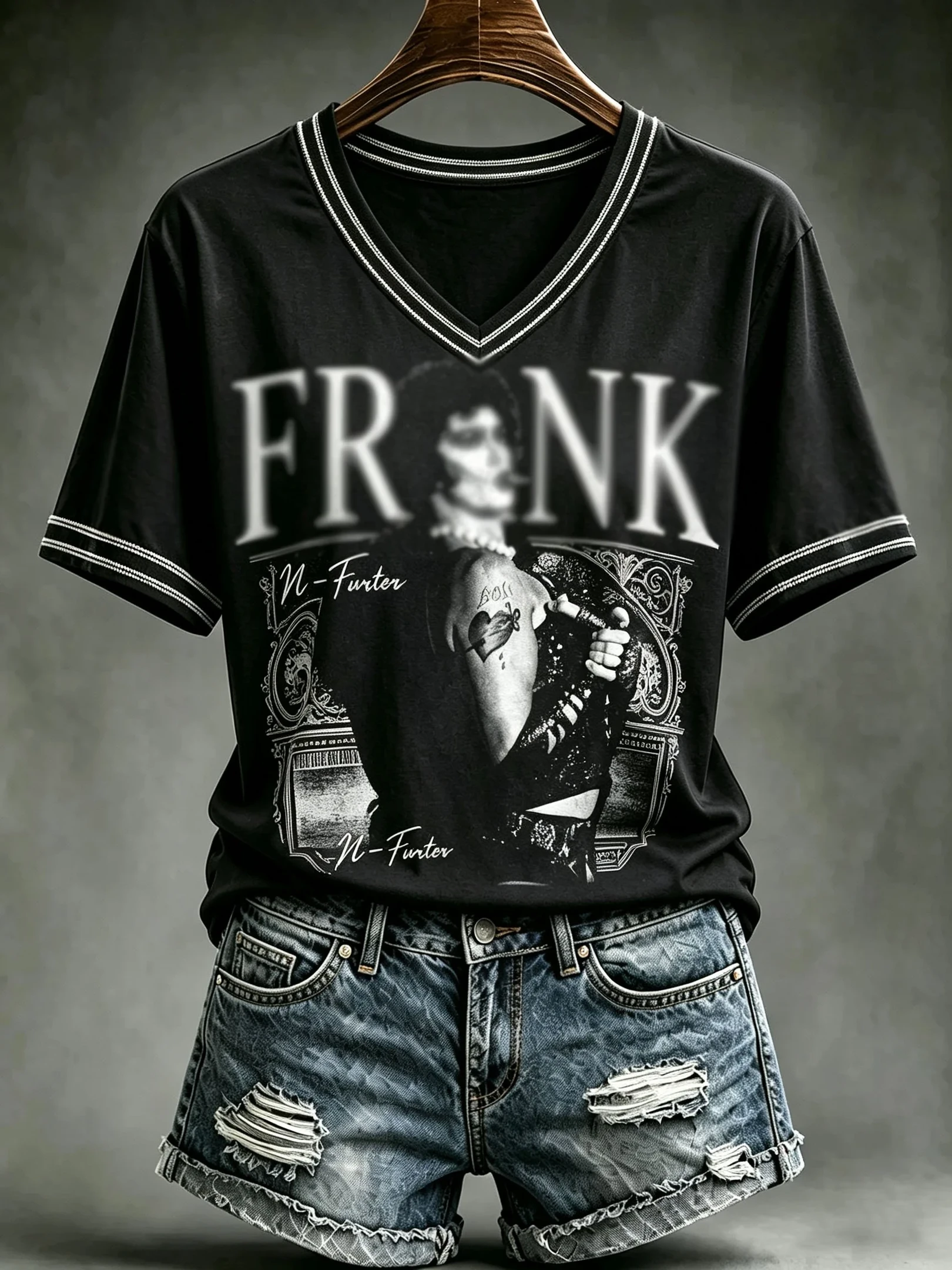 Tim Curry Merch Dr Frank-N-Furter V-Neck T-Shirt RIP Tim Curry Shirt Remembrance Gifts'