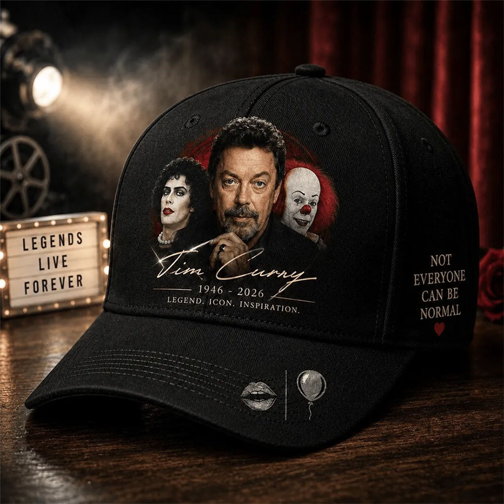 Tim Curry Pennywise Rocky Horror Picture Show Black Baseball Cap Tim Curry Merch Gift For Fans Tim Curry Pennywise Rocky Horror Picture Show Black Baseball Cap Tim Curry Merch Gift For Fans