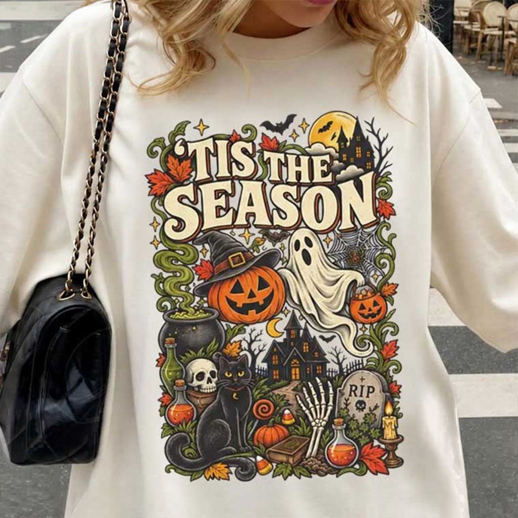 Tis The Season Halloween T-Shirt Cute Graphic Tees Gifts For Halloween
