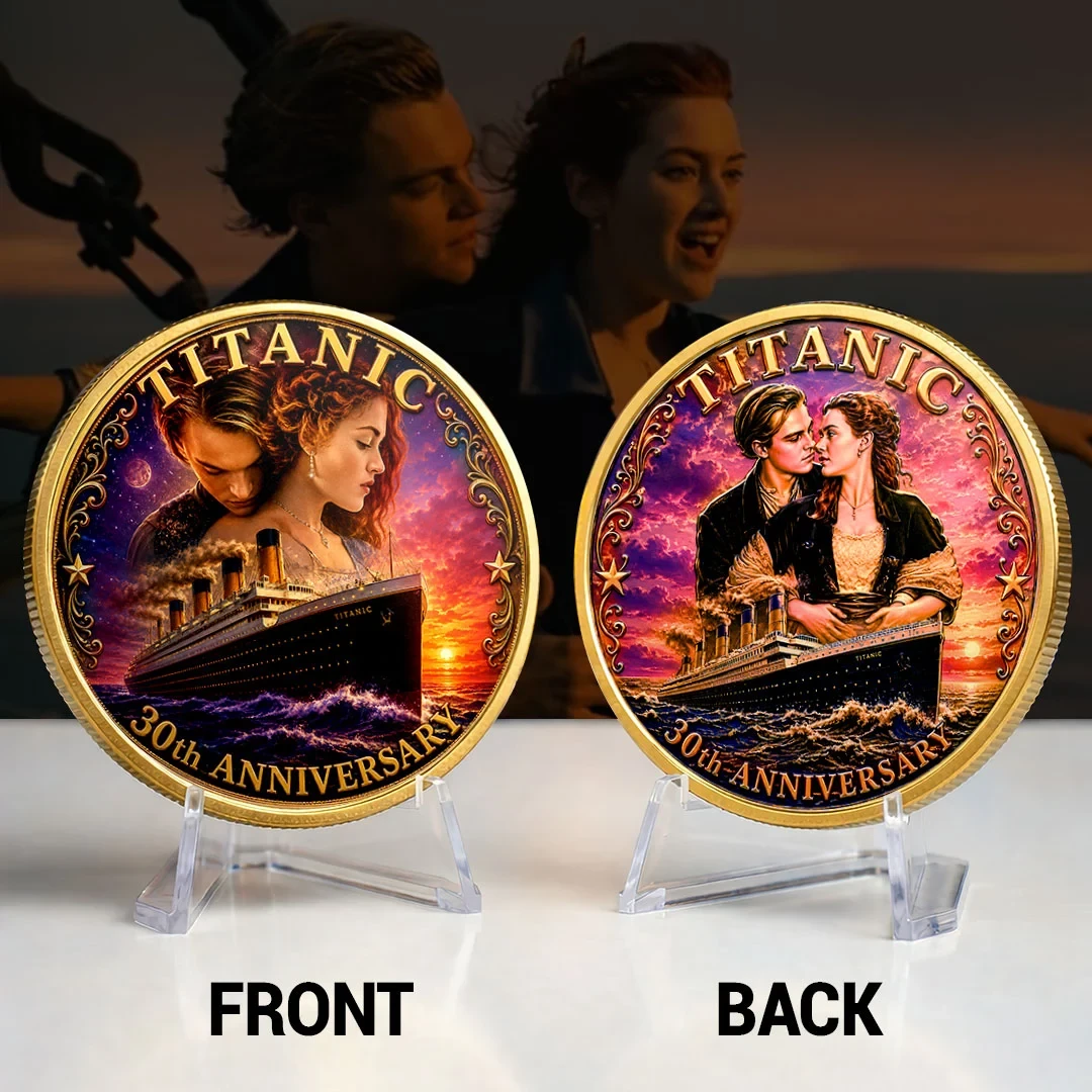 Titanic 30 Years Anniversary Commemorative Coin Jack Rose Sunset Movie Titanic Merch Fan Gifts