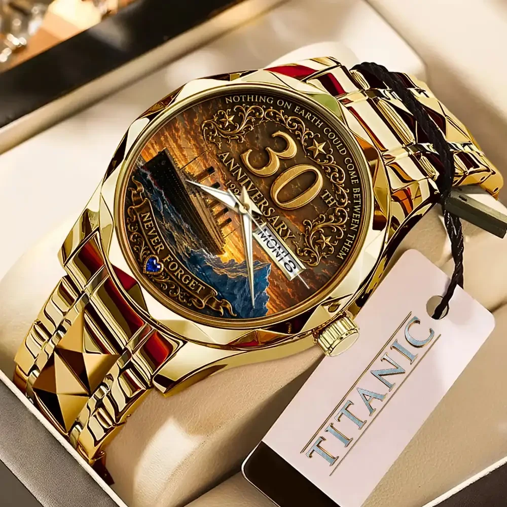 Titanic 30 Years Anniversary Gold Watch Jack Rose Ship Movie Titanic Merch Gifts For Fans Titanic 30 Years Anniversary Gold Watch Jack Rose Ship Movie Titanic Merch Gifts For Fans