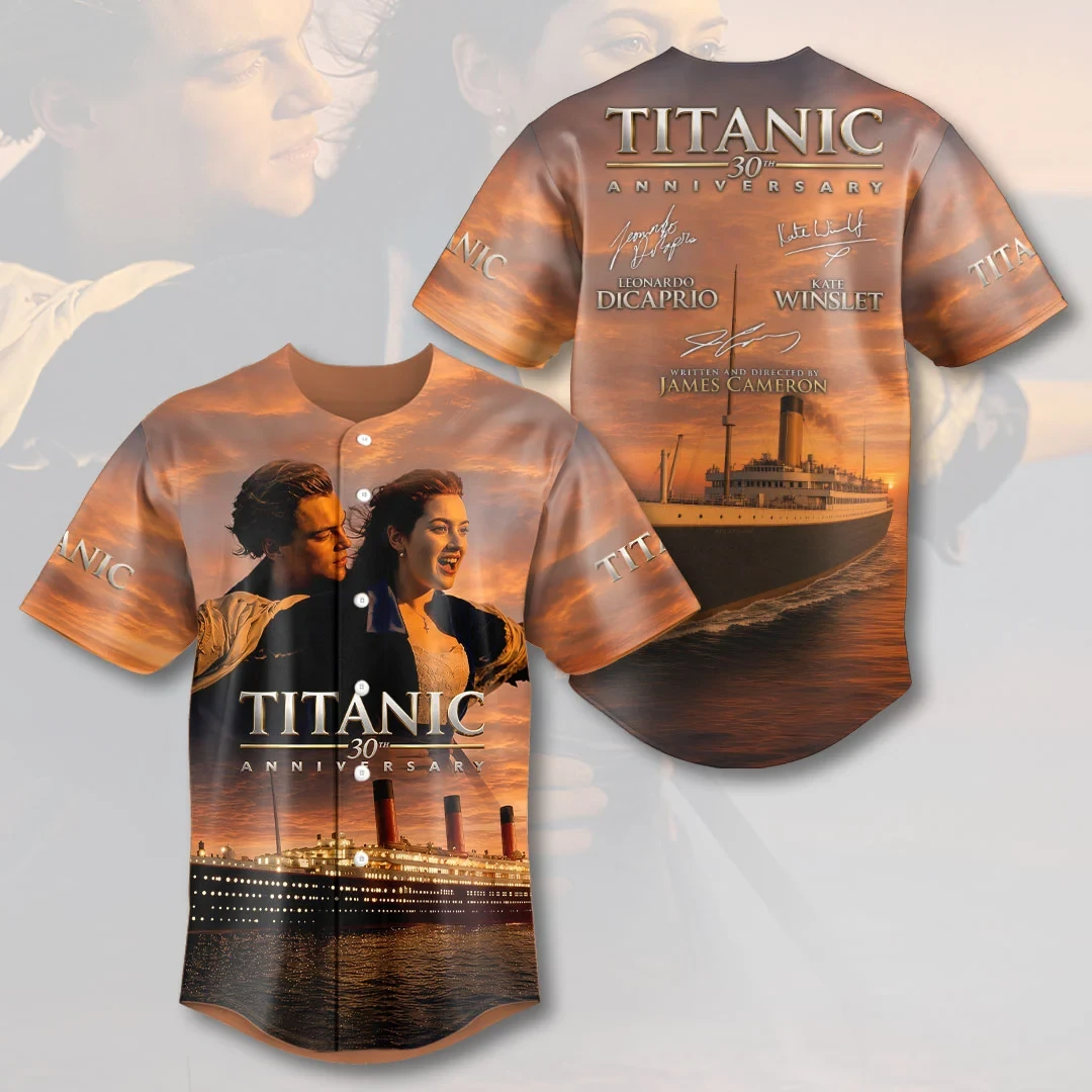 Titanic 30th Anniversary Baseball Jersey Jack And Rose Movie Titanic Merch Gifts For BFF Titanic 30th Anniversary Baseball Jersey Jack And Rose Movie Titanic Merch Gifts For BFF