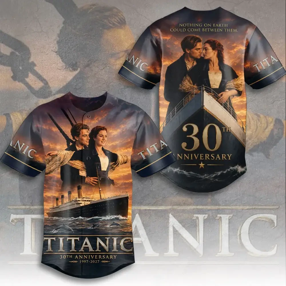 Titanic 30th Anniversary Baseball Jersey Jack And Rose Movie Titanic Merch Gifts For Friends