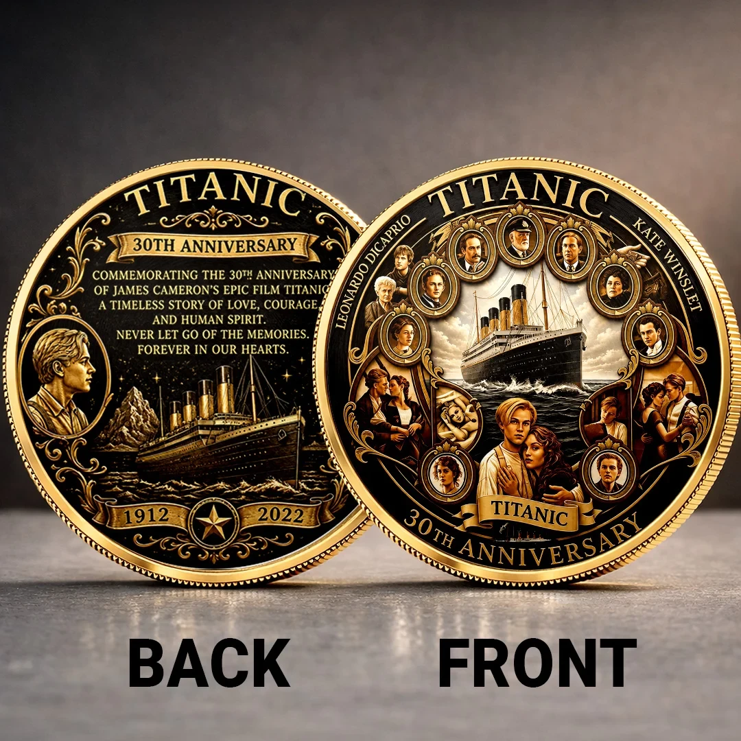 Titanic 30th Anniversary Commemorative Coin Jack And Rose Romantic Design Titanic Merch Decor