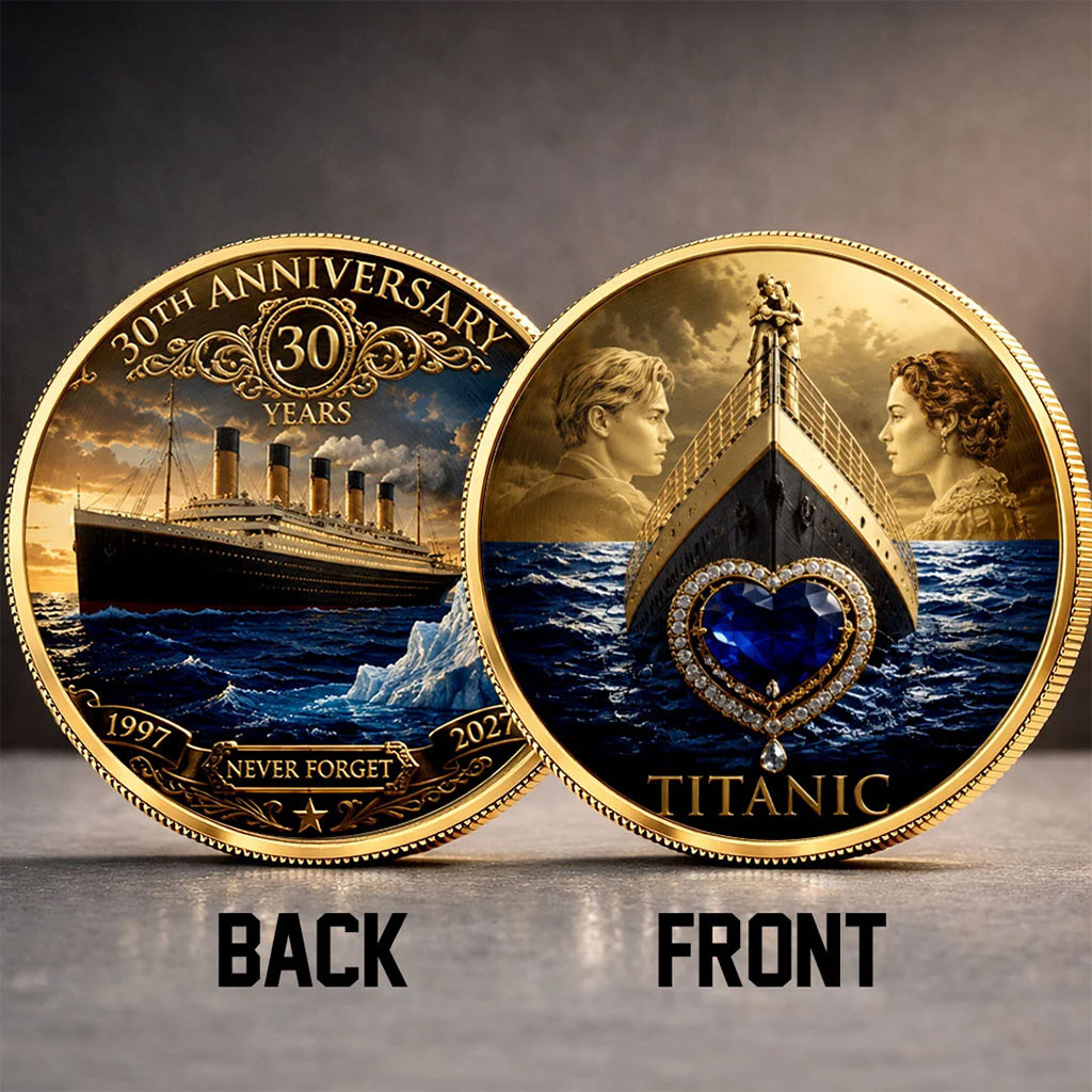 Titanic 30th Anniversary Commemorative Coin Never Forget Coin Titanic Merch Movie Fan Gifts