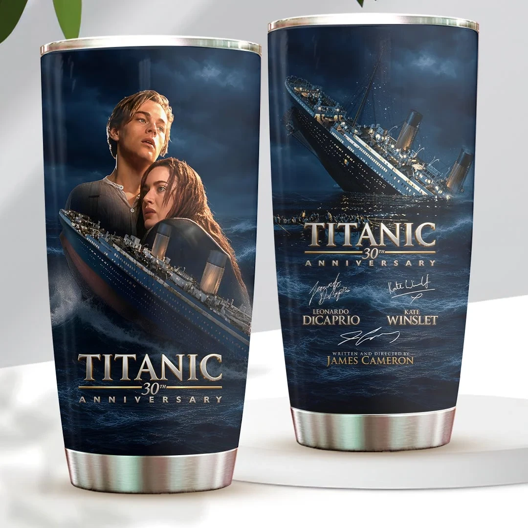 Titanic 30th Anniversary Jack And Rose Design Tumbler Titanic Merch Gifts For Movie Fans