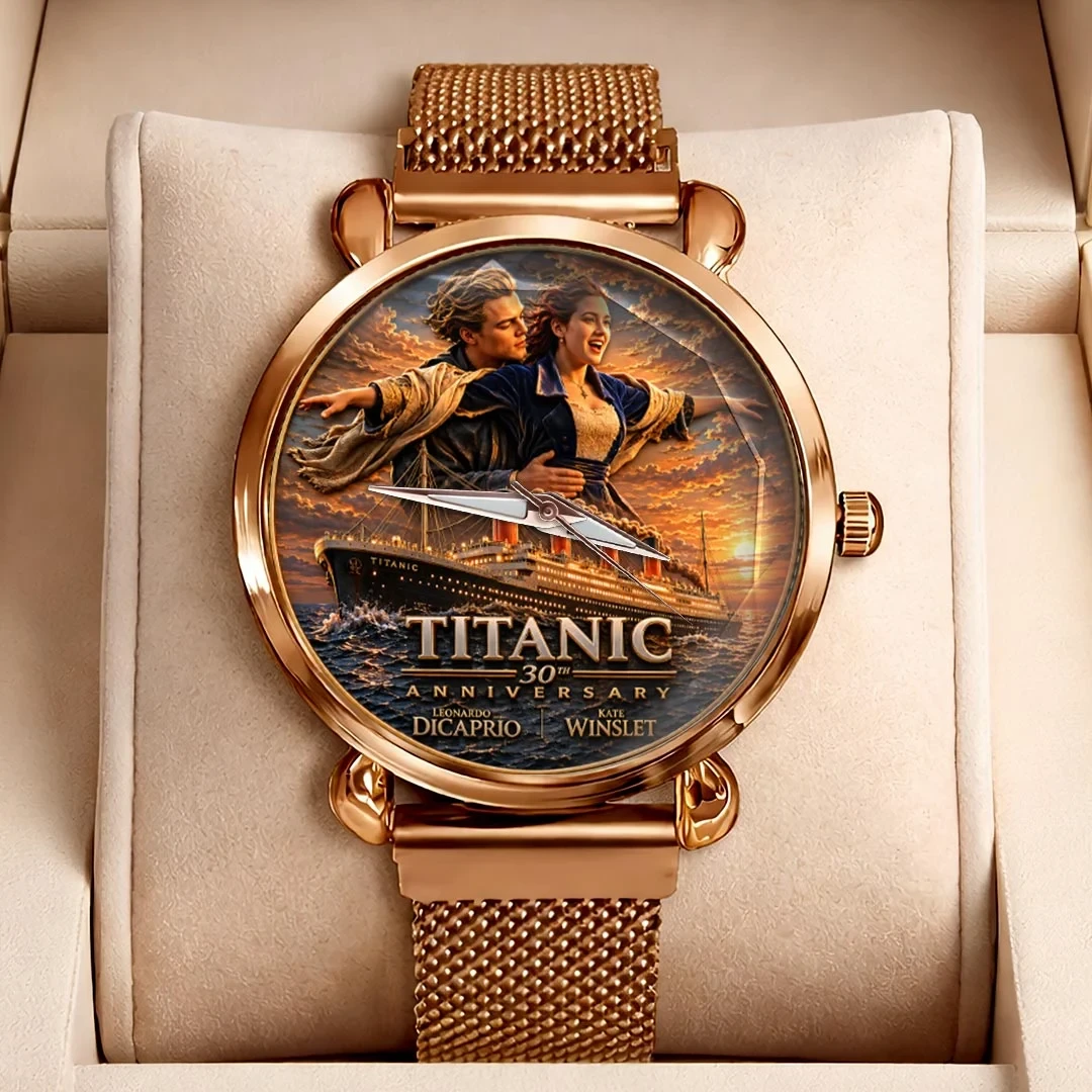Titanic 30th Anniversary Mesh Strap Quartz Watch Titanic Merch Movie Fan Gear Gift For Her
