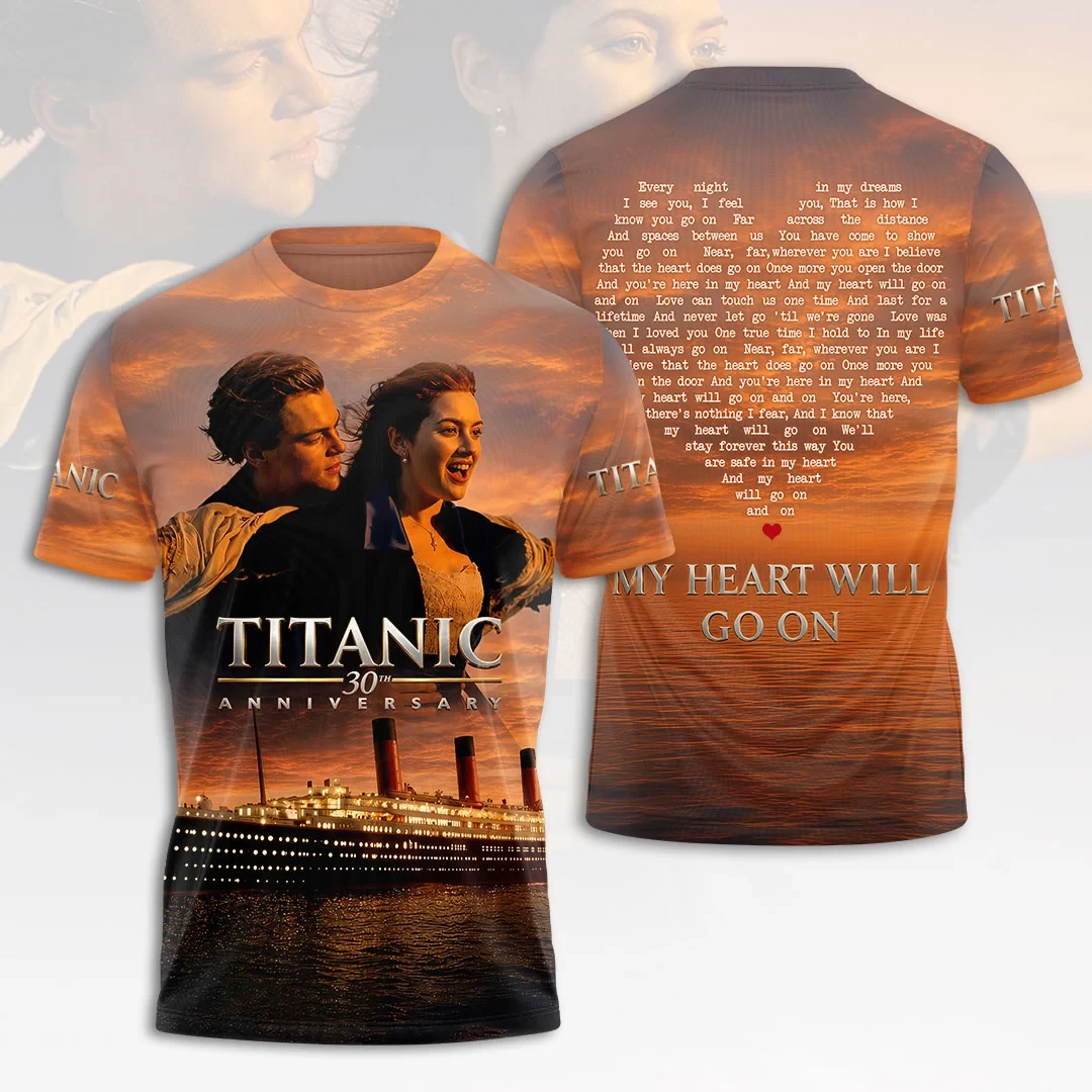 Titanic 30th Anniversary My Heart Will Go On T-Shirt Jack And Rose Classic Movie Titanic Merch