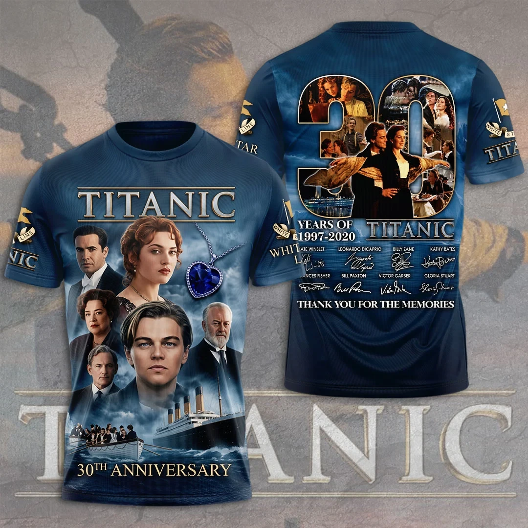 Titanic 30th Anniversary T-Shirt Titanic Movie Merch Thanks For The Memories Shirt Signature