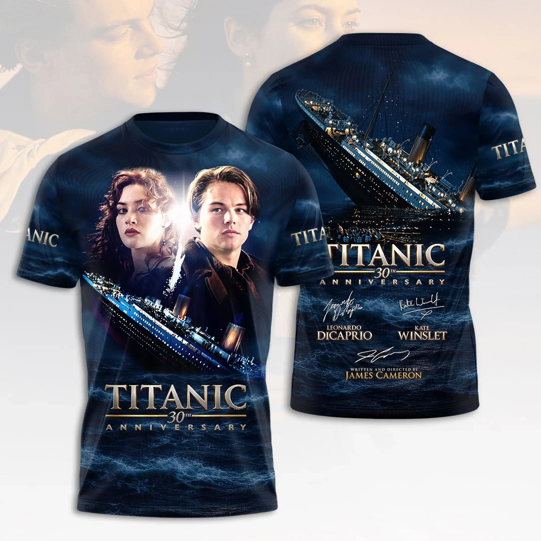 Titanic Merch 30th Anniversary 1997 2027 T-Shirt Leonardo DiCaprio Kate Winslet Movie Apparel