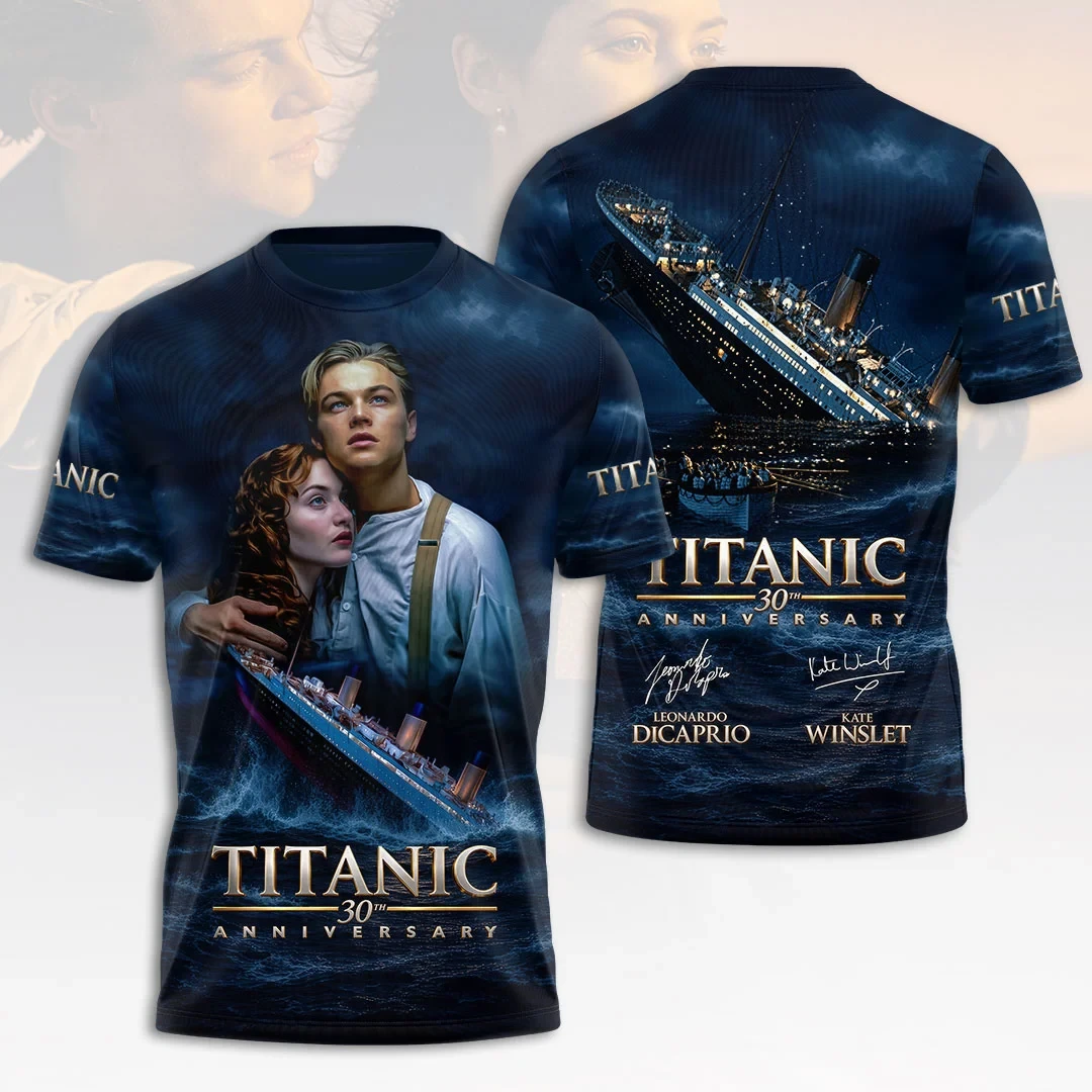 Titanic Merch 30th Anniversary Shirt Leonardo DiCaprio Kate Winslet Movie Tee Gifts For Fans