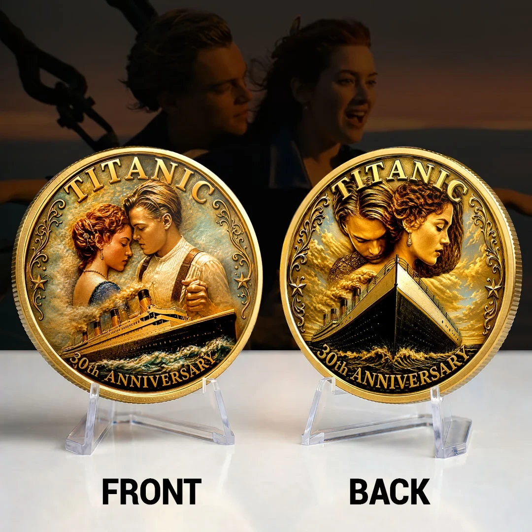 Titanic Movie Merch 30th Anniversary 1997-2027 Romantic Film Commemorative Coin Gifts For Fans