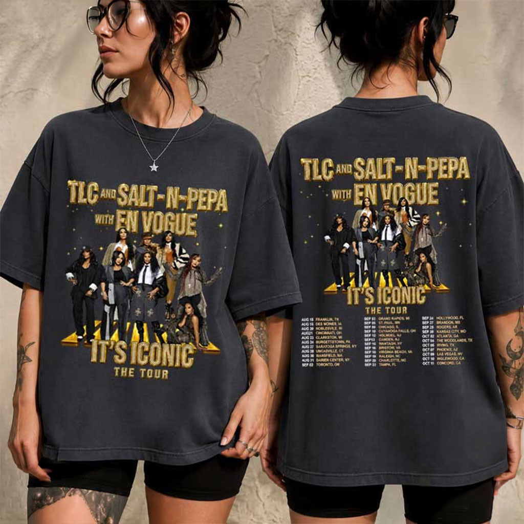 TLC And Salt-N-Pepa With En Vogue It's Iconic The Tour T-Shirt Concert Merch Gifts For Fans