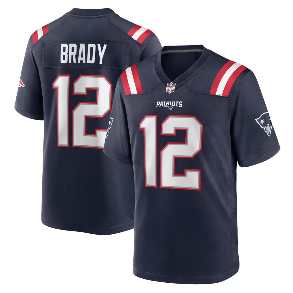 Tom Brady Jersey Shirt Navy New England Patriots Merch #12 Patriots Game Retired Player Jersey Tom Brady Jersey Shirt Navy New England Patriots Merch #12 Patriots Game Retired Player Jersey