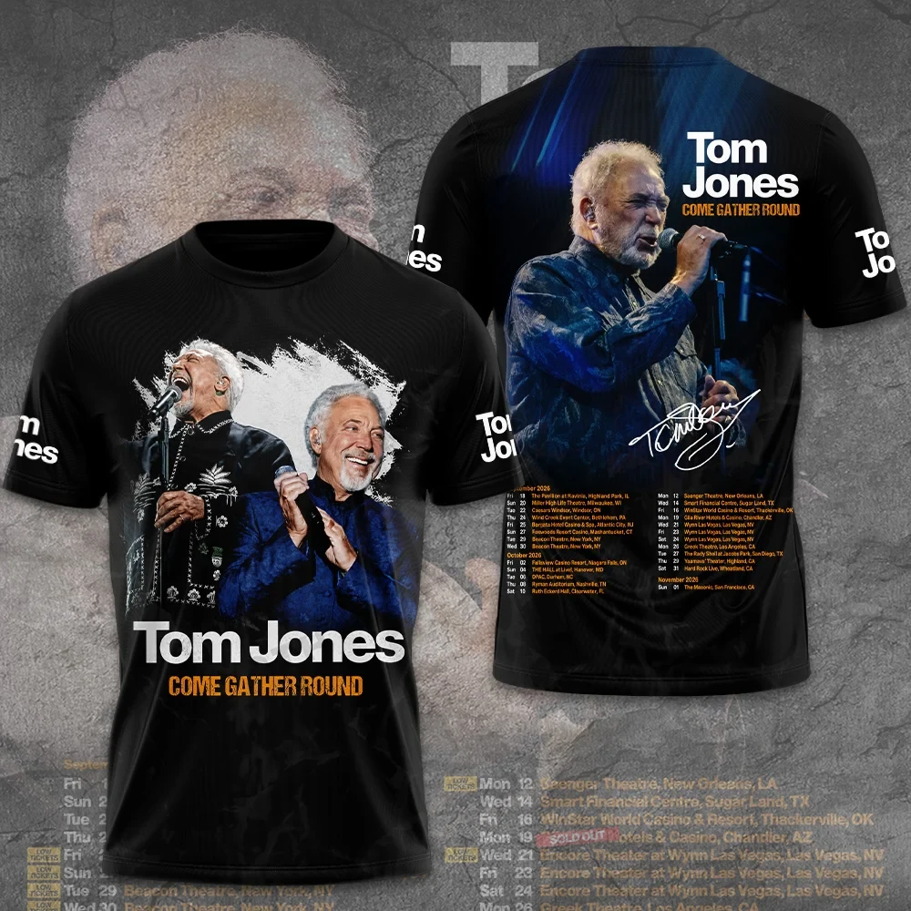 Tom Jones Merch 2026 Tom Jones Come Gather Round Tour Dates T-Shirt Best Gift For Music Lovers