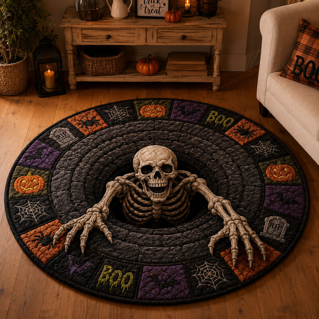 Tomb Climber Quilted Round Mat Indoor Halloween Decor Best Housewarming Gifts Tomb Climber Quilted Round Mat Indoor Halloween Decor Best Housewarming Gifts