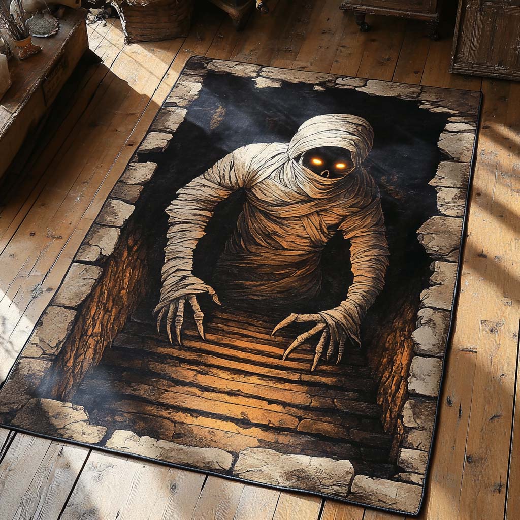Tomb Mummy Area Rug Large Lounge Rug Best Halloween Birthday Gifts