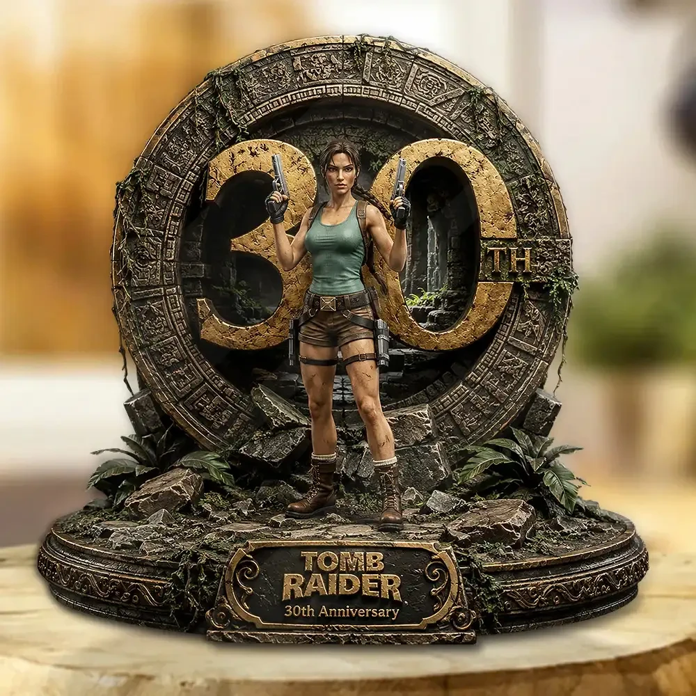Tomb Raider 30 Years Anniversary Acrylic Plaque Lara Croft Adventure Game Display Gifts For Gamers