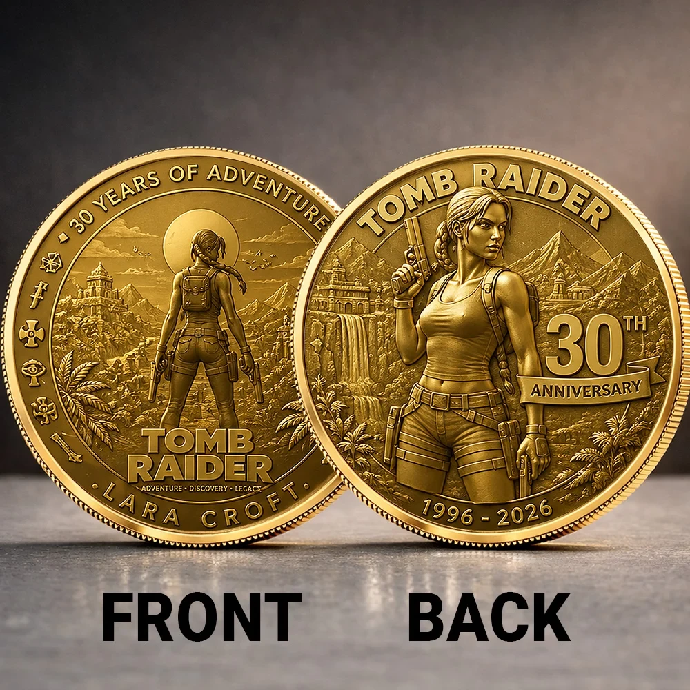 Tomb Raider 30 Years Of Adventure Commemorative Coin Tomb Raider Merch Gamers Gifts
