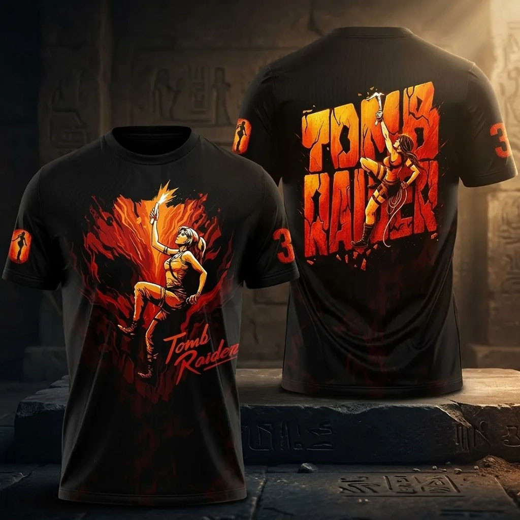 Tomb Raider 30th Anniversary Lara Croft T-Shirt Tomb Raider Merch Gifts For Fans Tomb Raider 30th Anniversary Lara Croft T-Shirt Tomb Raider Merch Gifts For Fans