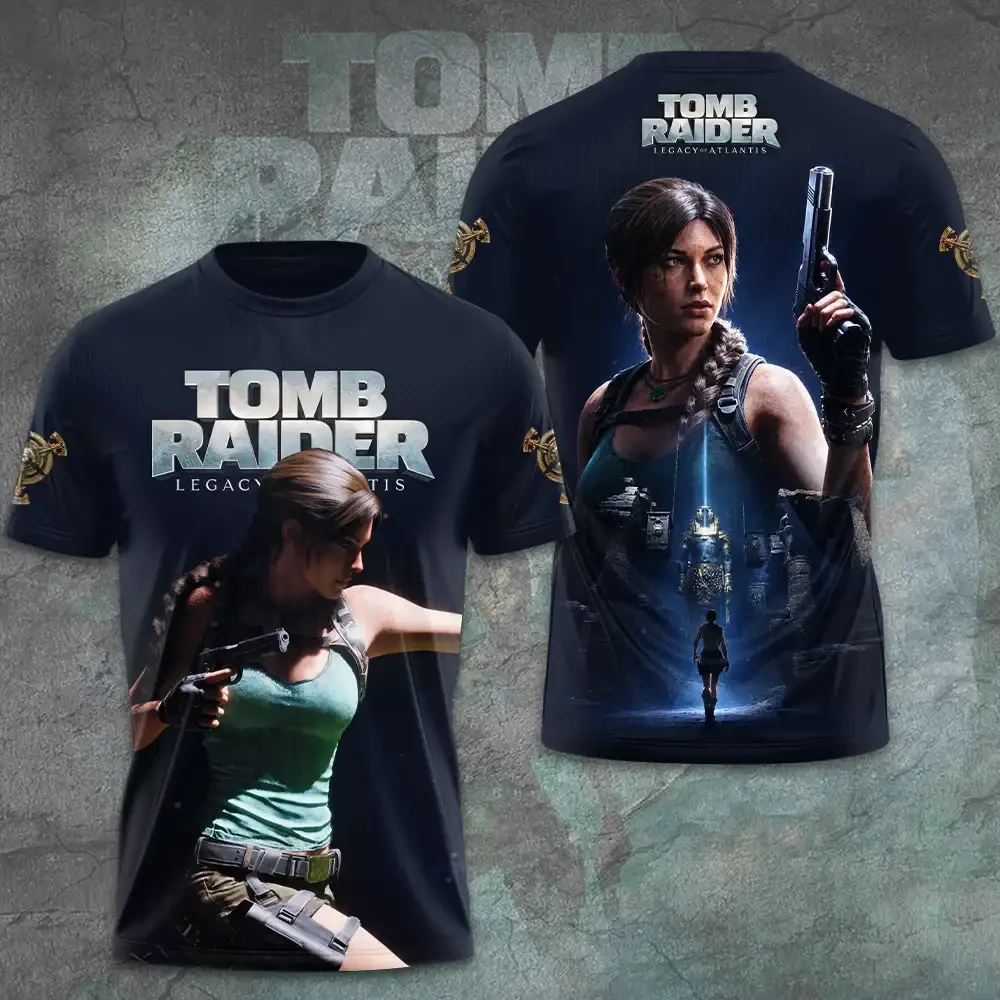 Tomb Raider Legacy Of Atlantis T-Shirt Tomb Raider Merch Lara Croft Gaming Apparel Fan Gifts Tomb Raider Legacy Of Atlantis T-Shirt Tomb Raider Merch Lara Croft Gaming Apparel Fan Gifts