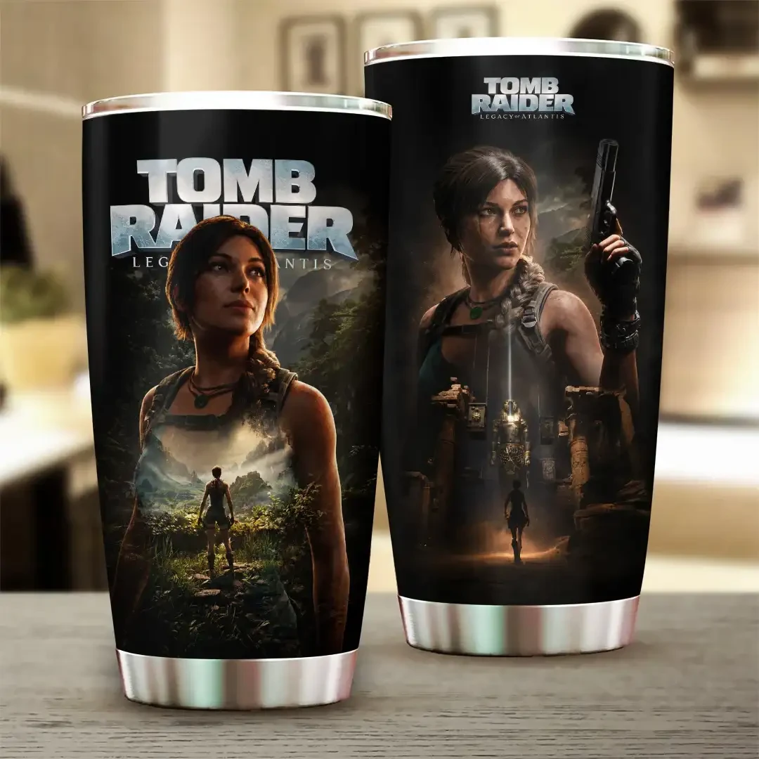 Tomb Raider Legacy Of Atlantis Tumbler Tomb Raider Merch Lara Croft Gaming Cup Gamers Gifts