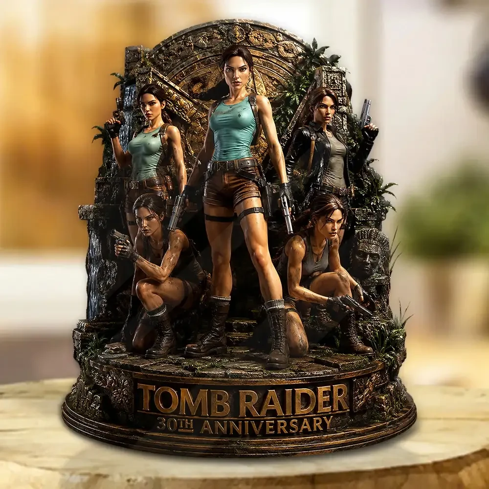 Tomb Raider Merch 30th Anniversary Lara Croft Acrylic Plaque Adventure Gaming Keepsake Gamer Gifts