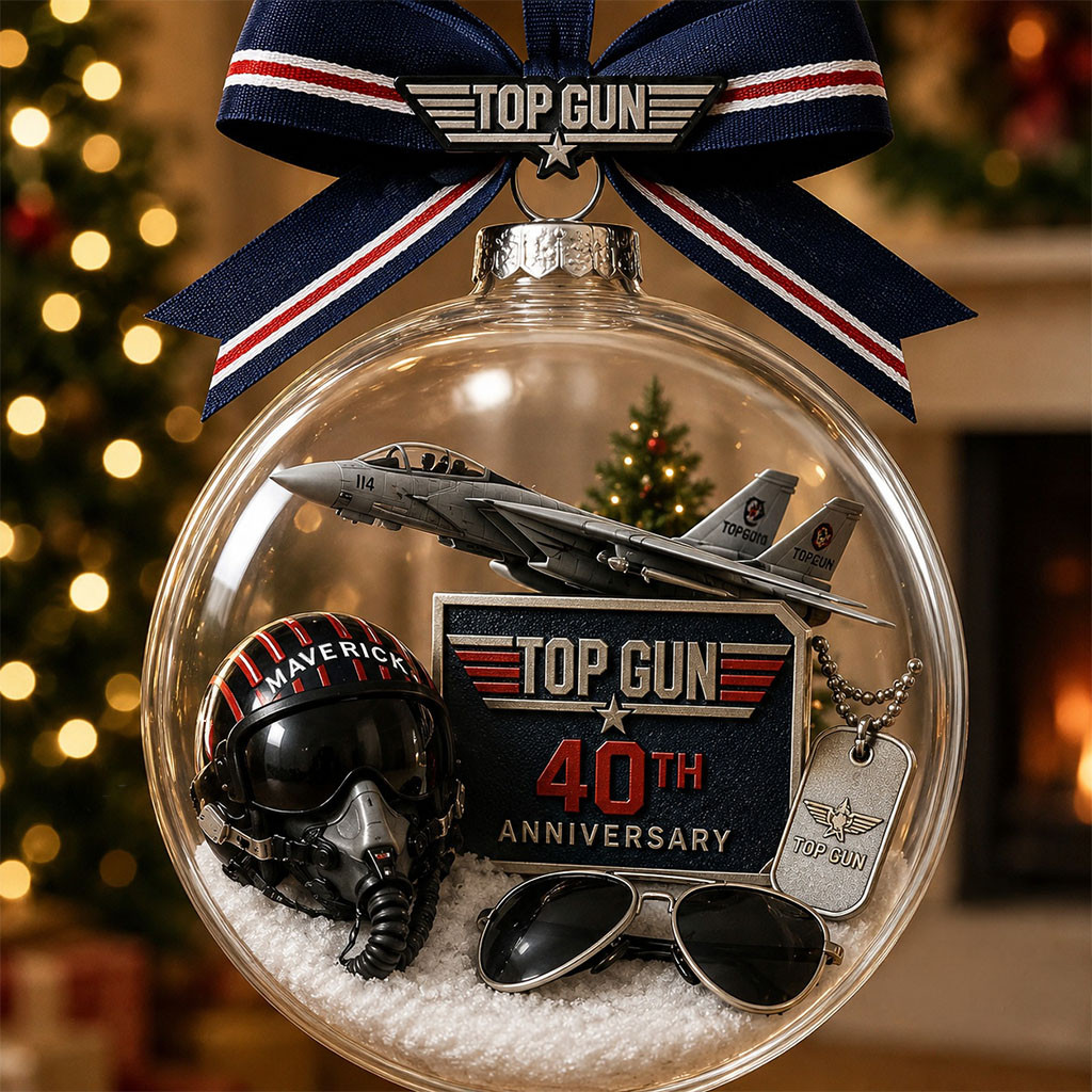 Top Gun 40th Anniversary Globe Ornament Top Gun Merch Christmas Tree Decor Gifts For Fans