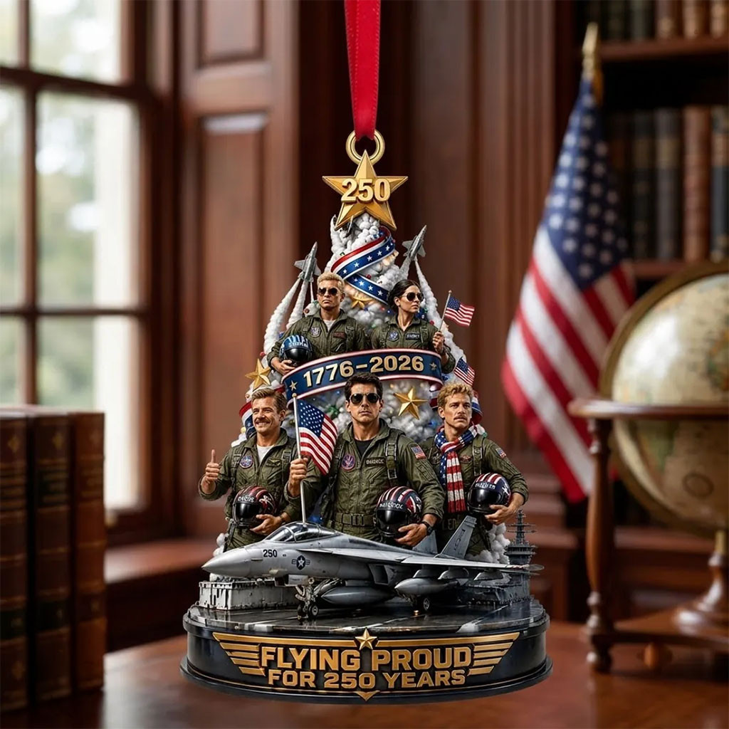 Top Gun Flying Proud 250 Years Resin Christmas Ornament Top Gun Merch Xmas Tree Decorations Top Gun Flying Proud 250 Years Resin Christmas Ornament Top Gun Merch Xmas Tree Decorations
