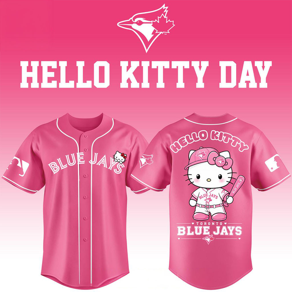 Toronto Blue Jays Hello Kitty Game 2026 All Hot Pink Baseball Jersey TB Jays Merch Her Gifts