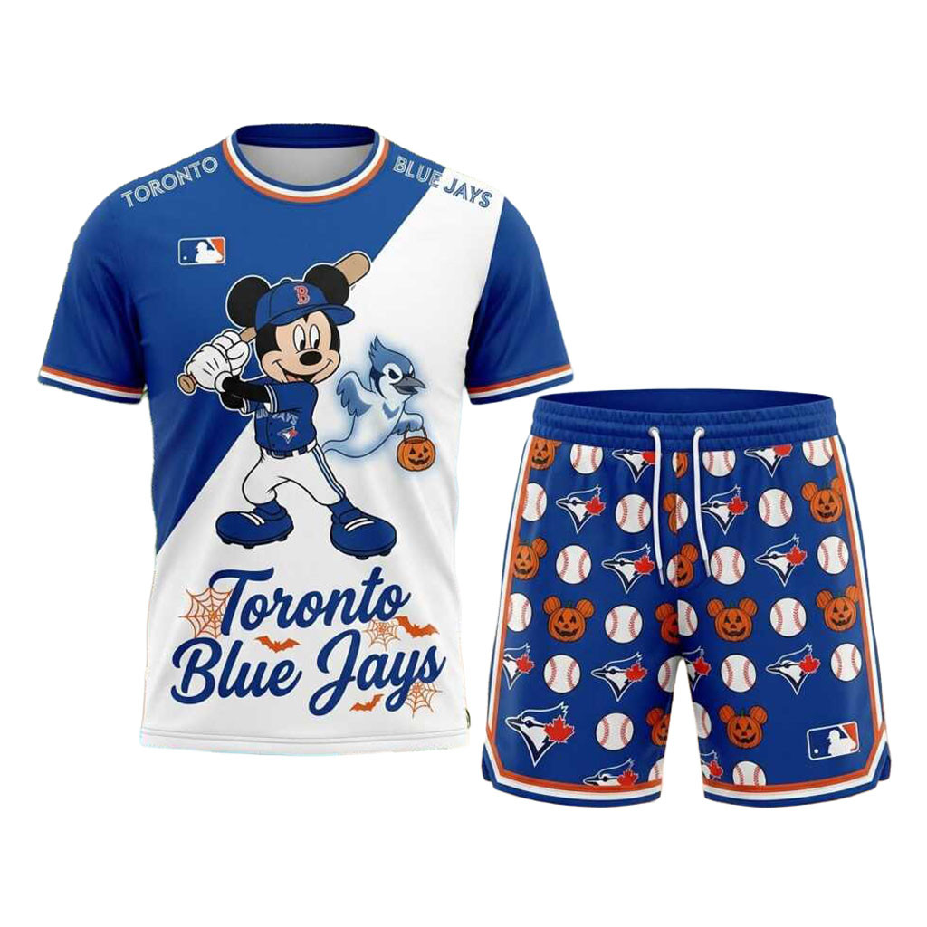 Toronto Blue Jays Mickey Mouse Halloween Ghost Shirt And Shorts Blue Jays Merch Fan Clothing Toronto Blue Jays Mickey Mouse Halloween Ghost Shirt And Shorts Blue Jays Merch Fan Clothing