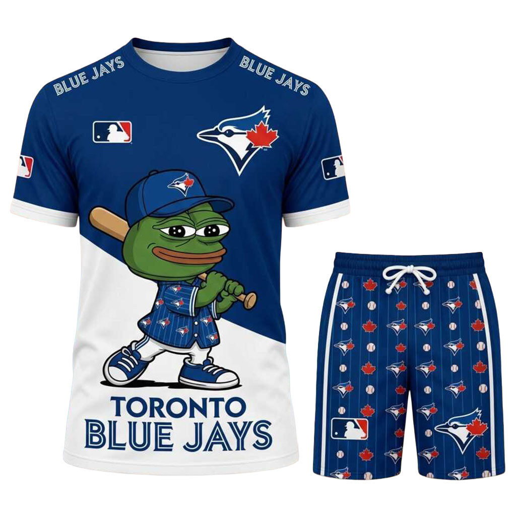 Toronto Blue Jays Pepe The Frog Shirt And Shorts Set Blue Jays Merch Gift For Baseball Fans