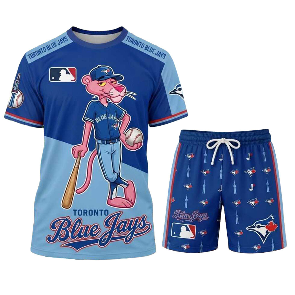 Toronto Blue Jays Pink Panther Shirt And Shorts Blue Jays Merch Baseball Enthusiast Gifts