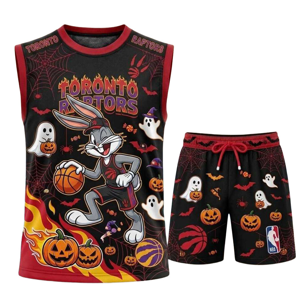 Toronto Raptors Bugs Bunny Halloween Tank Top And Shorts Set Raptors Merch Basketball Fan Gifts