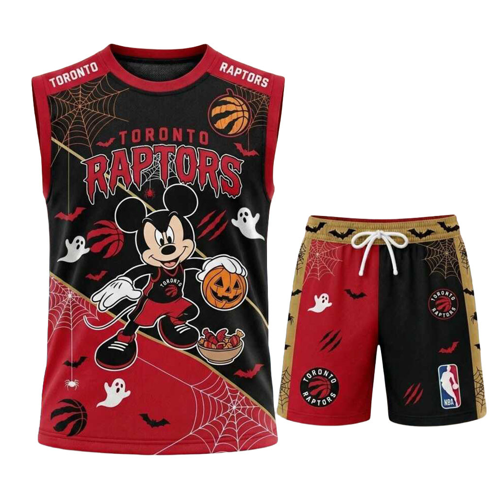 Toronto Raptors Mickey Mouse Halloween Basketball Muscle Tank And Shorts Raptors Merch Gift