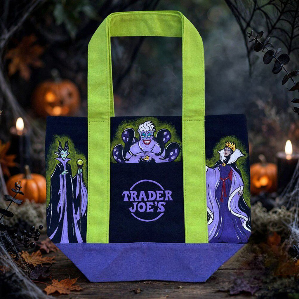 Trader Joe's Disney Villains Trick or Treat Halloween Tote Bag Spooky Season Merch Gifts