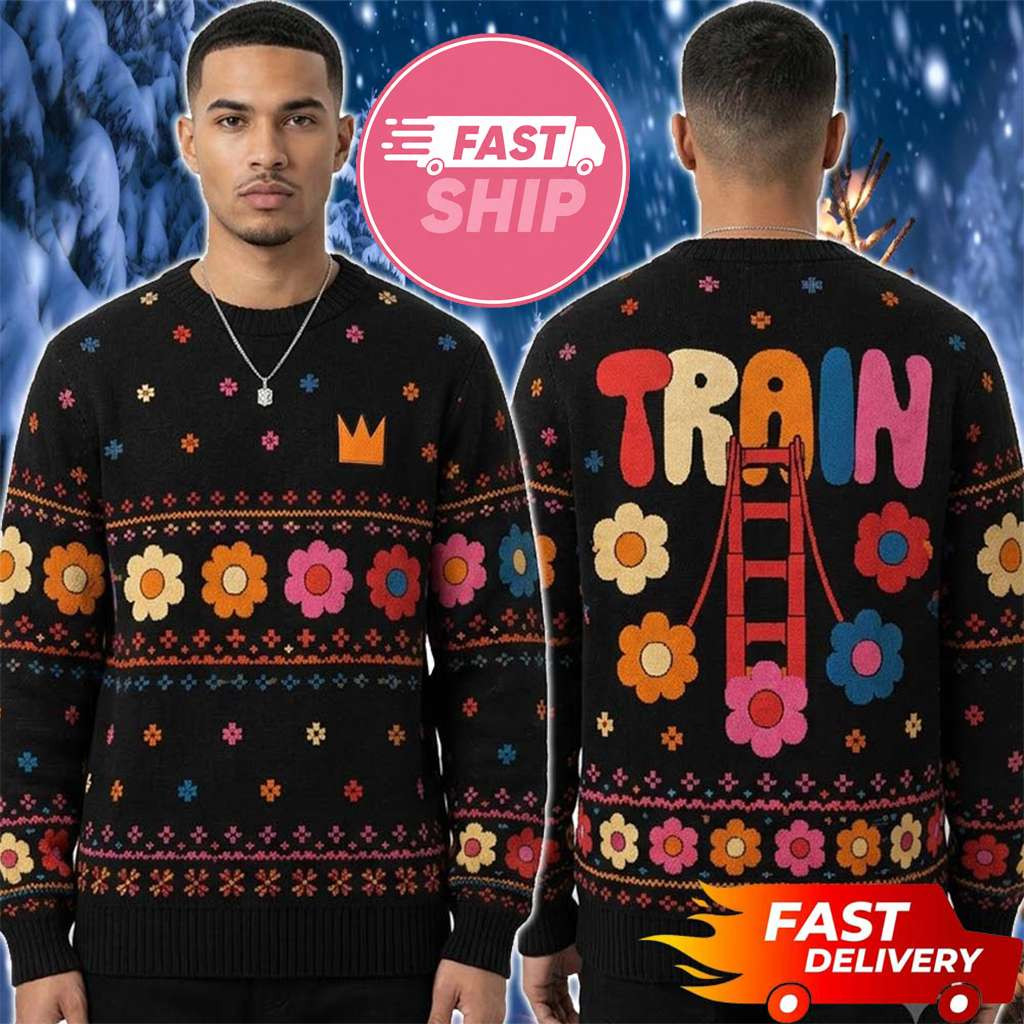 Train Band Merch Drops Of Jupiter 25 Years In The Atmosphere Tour 2026 Train Xmas Ugly Sweater