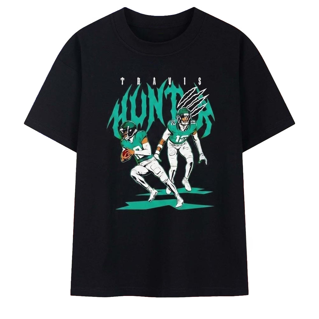 Travis Hunter Jacksonville Jaguars Hunter Two Way T-Shirt Jaguars Merch Gifts For Football Fan