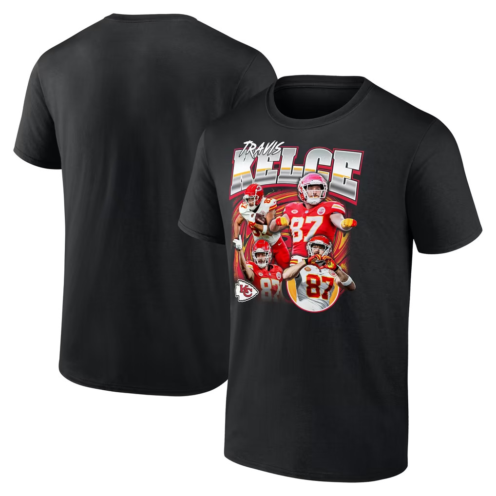 Travis Kelce Merch 2026 Kansas City Chiefs #87 Travis Kelce Notorious Player Graphic T-Shirt Travis Kelce Merch 2026 Kansas City Chiefs #87 Travis Kelce Notorious Player Graphic T-Shirt
