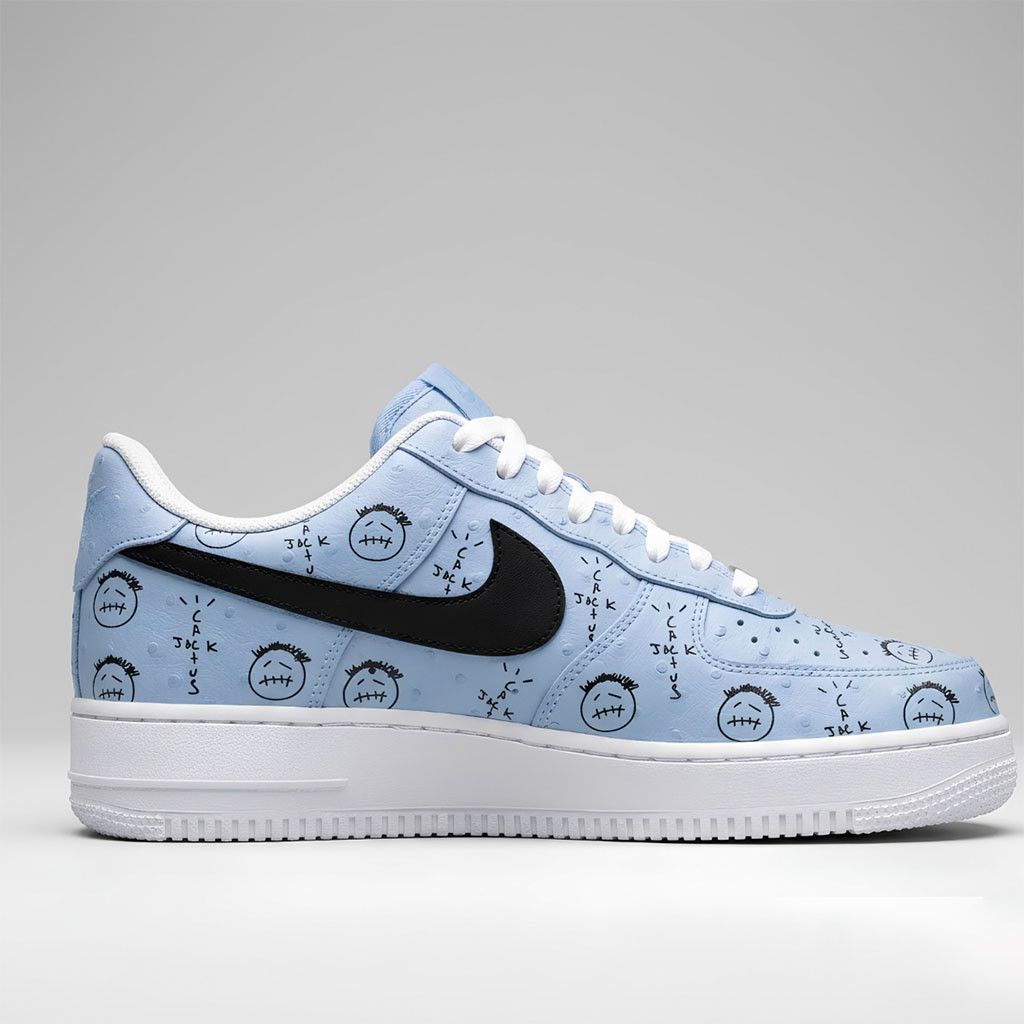 Travis Scott Cactus Jack Smiley Face Sneakers Travis Scott Merch Gifts For Rapper Fan