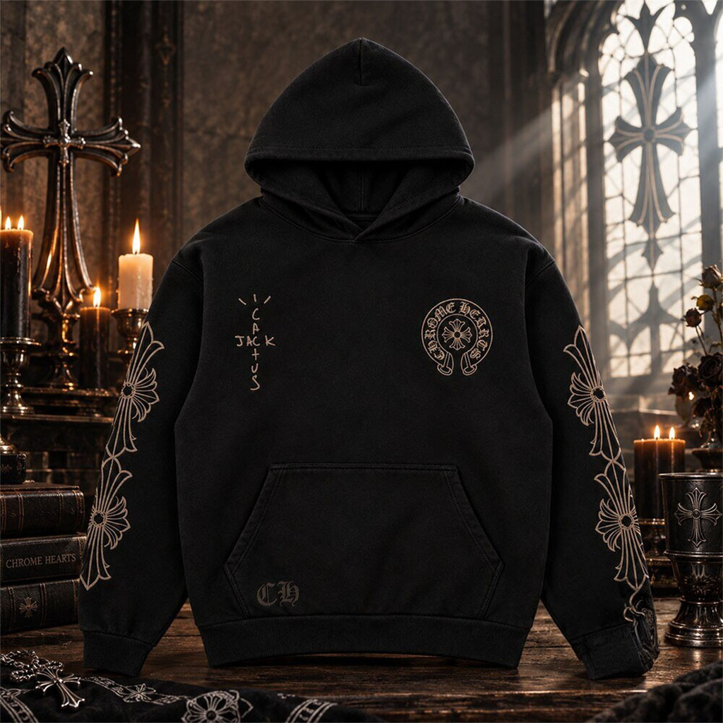 Travis Scott X Chrome Hearts Hoodie 2026 Travis Scott Merch Gifts For Rapper Fans