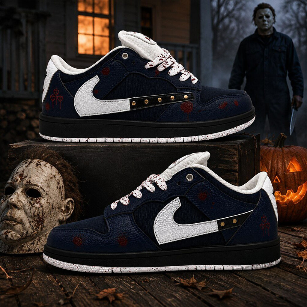 Travis Scott X Michael Myers Slashers Halloween Bloody Sneakers Travis Scott Merch Fans Gifts