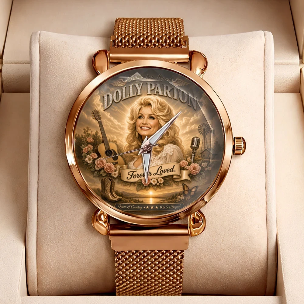 Tribute To A Legend Dolly Parton Mesh Strap Quartz Watch Forever Loved Dolly Parton Merch Gifts Tribute To A Legend Dolly Parton Mesh Strap Quartz Watch Forever Loved Dolly Parton Merch Gifts