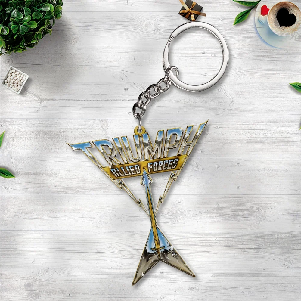 Triumph Band Allied Forces Keychain Triumph Band Merch Gift Ideas For Music Lovers Triumph Band Allied Forces Keychain Triumph Band Merch Gift Ideas For Music Lovers
