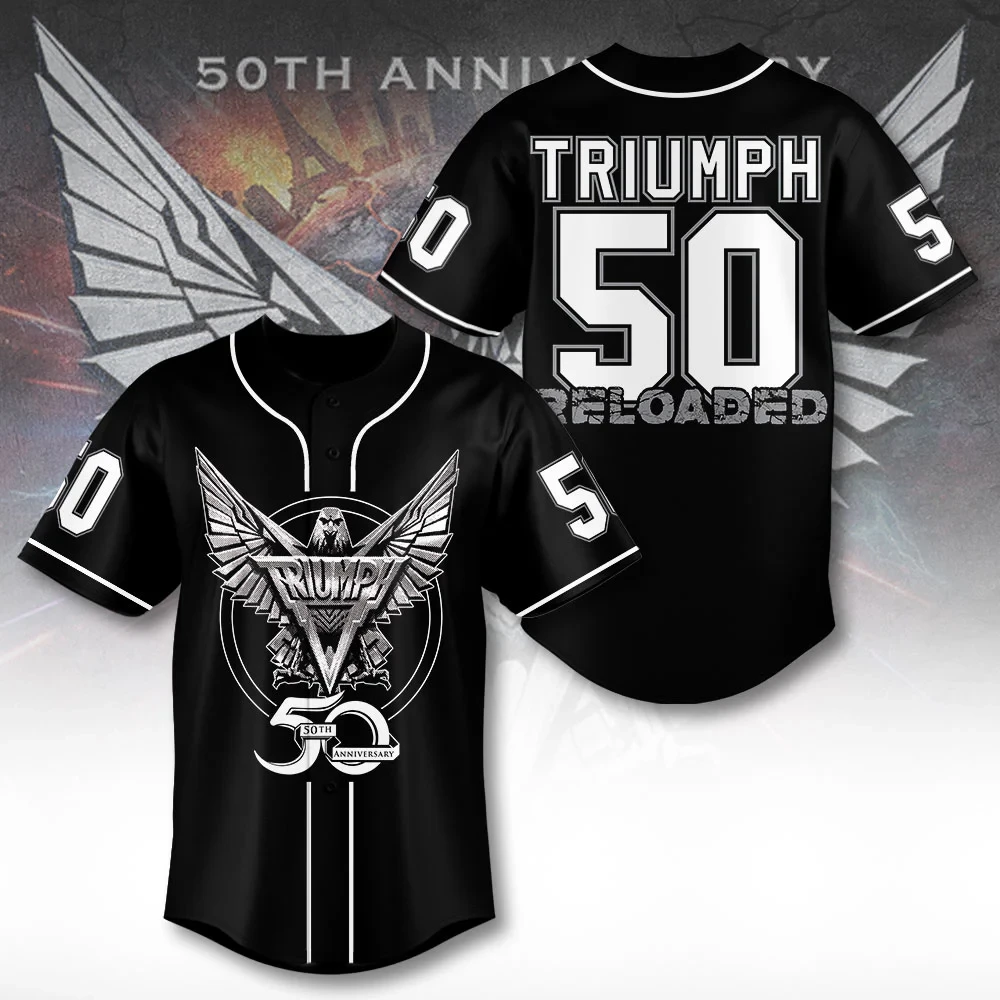 Triumph Band Tour 2026 Baseball Jersey Triumph 50th Anniversary Merch Gifts For Music Lovers