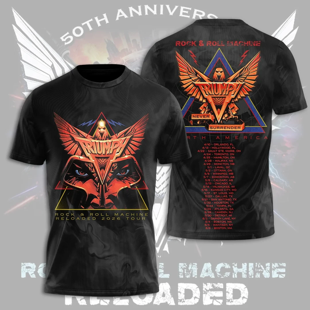 Triumph Tour Merch 2026 Rock N Roll Machine Reloaded T-Shirt Gift Ideas For Music Lovers