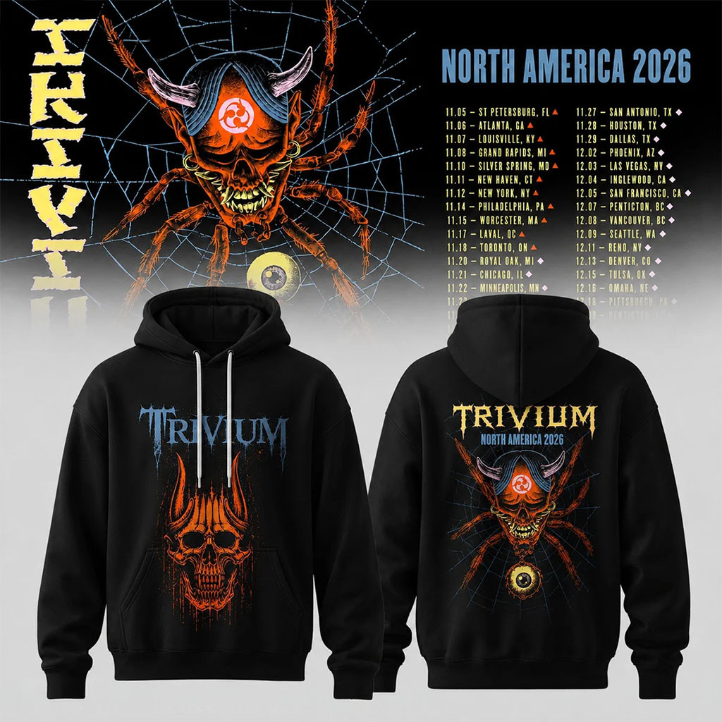 Trivium Merch North America Tour 2026 Hoodie Heavy Metal Band Gear Music Gift Ideas For Guys