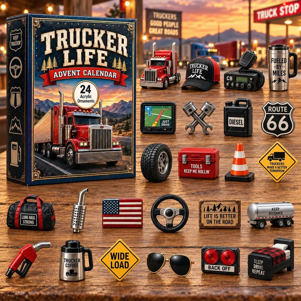 Trucker Life Advent Calendar 2026 Special Collection 24 Acrylic Ornaments Christmas Gift Ideas