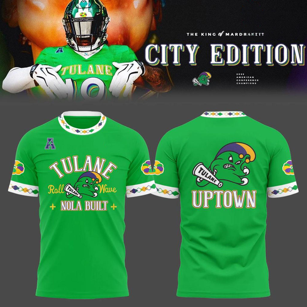 Tulane Green Wave City Edition Mardi Gras 2026 Shirt Tulane Green Wave Merch Fan Gift Ideas