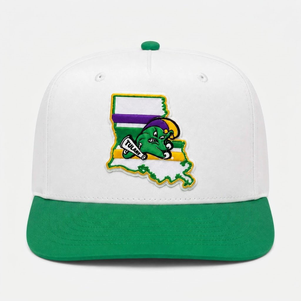 Tulane Mardi Gras State Stripe 2026 Snapback Hat Embroidered Tulane Green Wave Merch Fan Gifts Tulane Mardi Gras State Stripe 2026 Snapback Hat Embroidered Tulane Green Wave Merch Fan Gifts